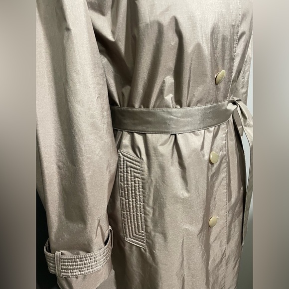 Fleet Street Trench Rain Coat Long Sleeve Beige Woman Size 10 - Picture 7 of 11